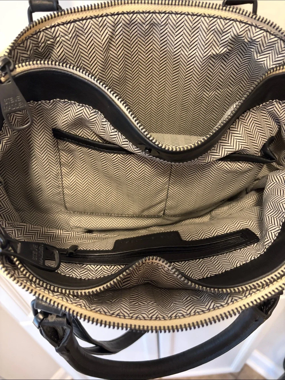 Steve Madden Black & Cream Structured Tote Handbag - Never used Women Bags